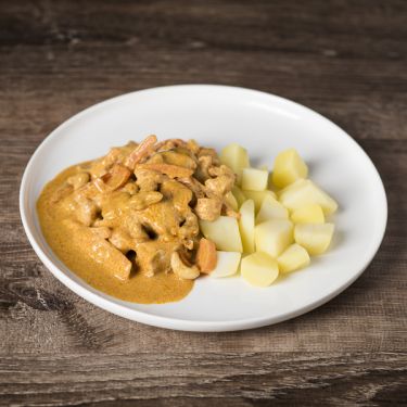 Tandoori kylling med cashewnødder og kartofler